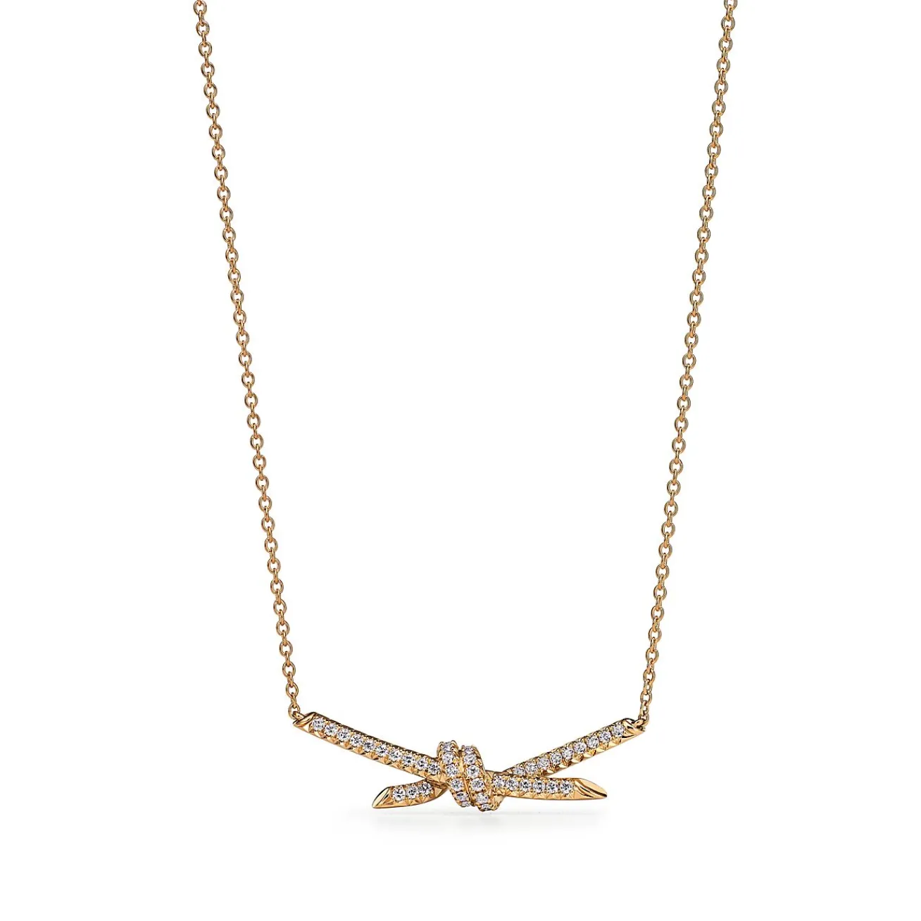 Tiffany & Co. Tiffany Knot Pendant in Yellow Gold with Diamonds | ^ Necklaces & Pendants|Gold Jewelry