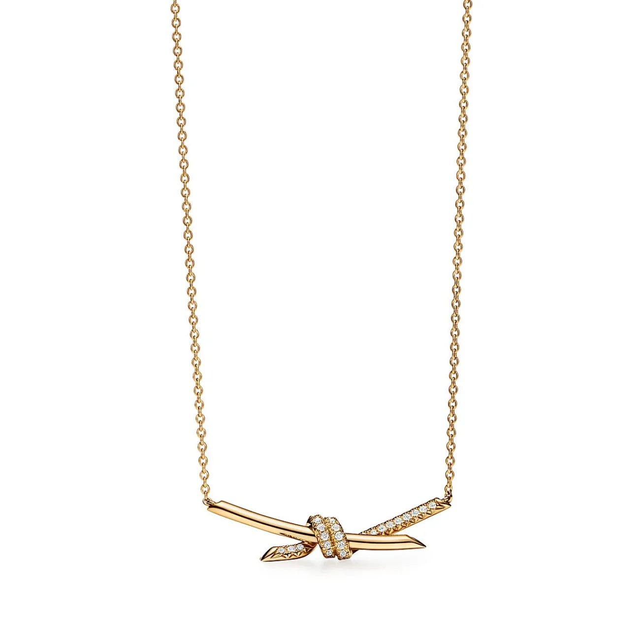 Tiffany & Co. Tiffany Knot Pendant in Yellow Gold with Diamonds | ^ Necklaces & Pendants|Gifts for Her