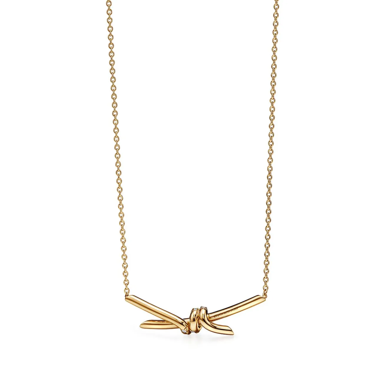 Tiffany & Co. Tiffany Knot Pendant in Yellow Gold with Diamonds | ^ Necklaces & Pendants|Gifts for Her