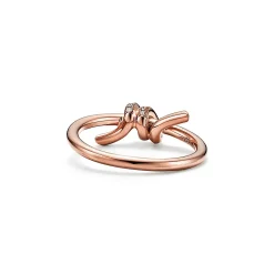 Tiffany & Co. Tiffany Knot Ring in Rose Gold with Diamonds | ^ Rings|Rose Gold Jewelry