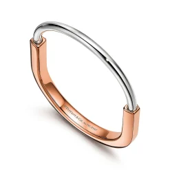 Tiffany & Co. Tiffany Lock Bangle in Rose and White Gold | ^ Bracelets|Gifts for Her