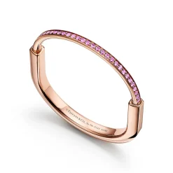 Tiffany & Co. Tiffany Lock Bangle in Rose Gold with Pink Sapphires | ^ Bracelets|New Jewelry