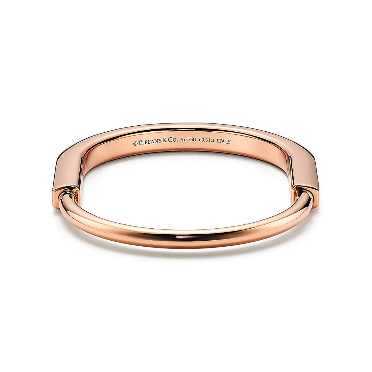 Tiffany & Co. Tiffany Lock Bangle in Rose Gold with Diamond Accents | ^ Bracelets|Men's Jewelry