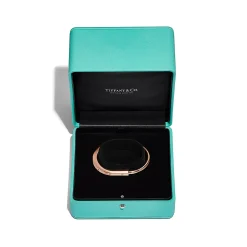 Tiffany & Co. Tiffany Lock Bangle in Rose Gold with Diamond Accents | ^ Bracelets|Men's Jewelry