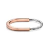 Tiffany & Co. Tiffany Lock Bangle in Rose and White Gold with Half Pavé Diamonds | ^ Bracelets|Men's Jewelry
