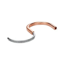 Tiffany & Co. Tiffany Lock Bangle in Rose and White Gold with Half Pavé Diamonds | ^ Bracelets|Men's Jewelry