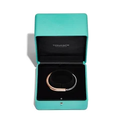 Tiffany & Co. Tiffany Lock Bangle in Rose and White Gold with Half Pavé Diamonds | ^ Bracelets|Men's Jewelry