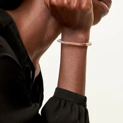 Tiffany & Co. Tiffany Lock Bangle in Rose and White Gold with Half Pavé Diamonds | ^ Bracelets|Men's Jewelry