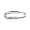 Tiffany & Co. Tiffany Lock Bangle in White Gold with Half Pavé Diamonds | ^ Bracelets|Men's Jewelry