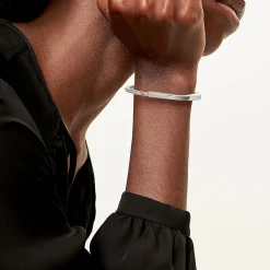 Tiffany & Co. Tiffany Lock Bangle in White Gold with Half Pavé Diamonds | ^ Bracelets|Men's Jewelry