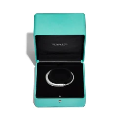 Tiffany & Co. Tiffany Lock Bangle in White Gold with Full Pavé Diamonds | ^ Bracelets|Men's Jewelry