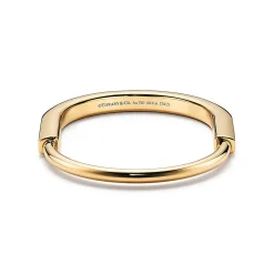 Tiffany & Co. Tiffany Lock Bangle in Yellow Gold with Diamond Accents | ^ Bracelets|Men's Jewelry