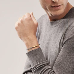 Tiffany & Co. Tiffany Lock Bangle in Yellow and White Gold with Half Pavé Diamonds | ^ Bracelets|Men's Jewelry