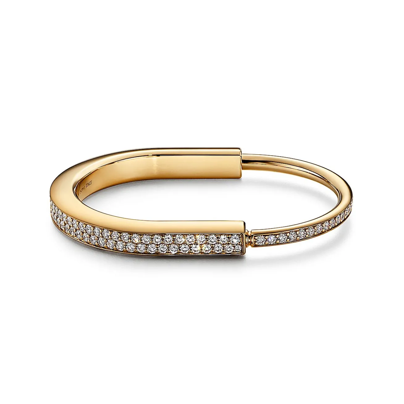 Tiffany & Co. Tiffany Lock Bangle in Yellow Gold with Full Pavé Diamonds | ^ Bracelets|Men's Jewelry