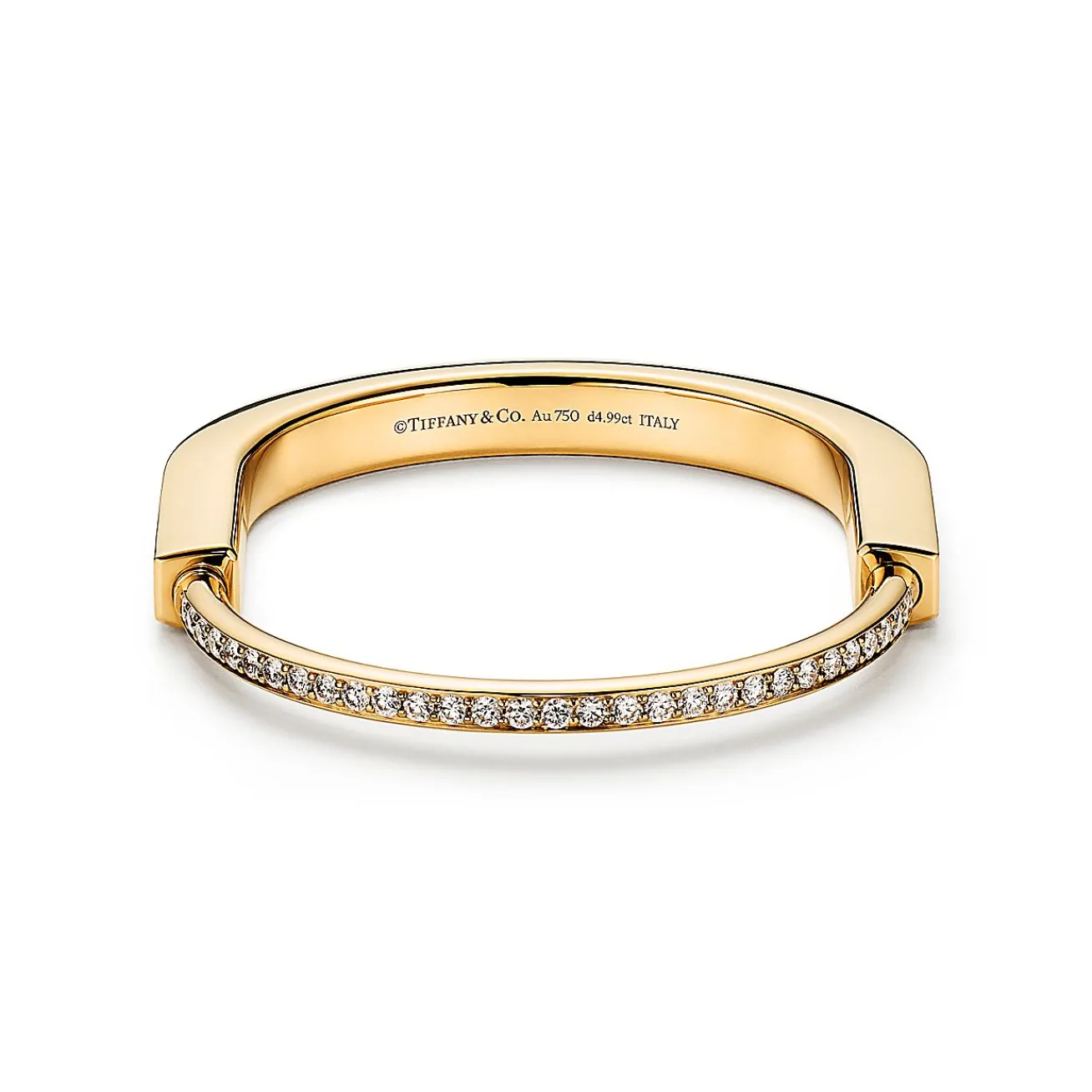 Tiffany & Co. Tiffany Lock Bangle in Yellow Gold with Full Pavé Diamonds | ^ Bracelets|Men's Jewelry