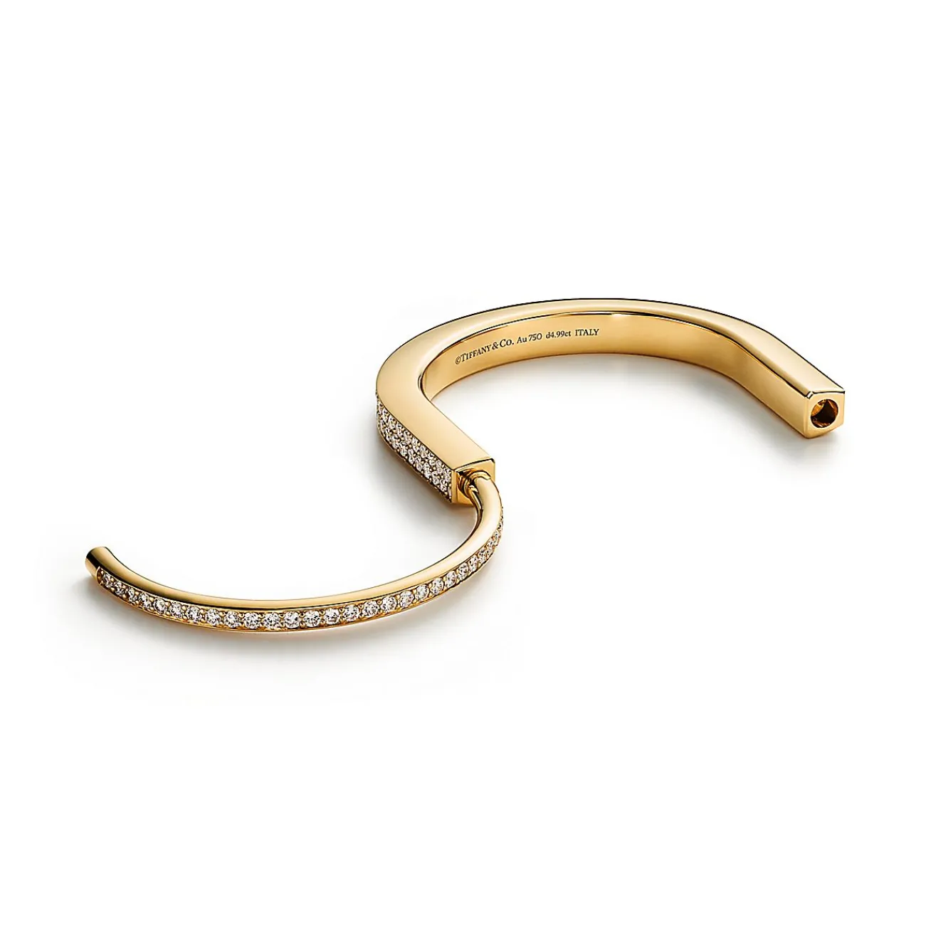 Tiffany & Co. Tiffany Lock Bangle in Yellow Gold with Full Pavé Diamonds | ^ Bracelets|Men's Jewelry