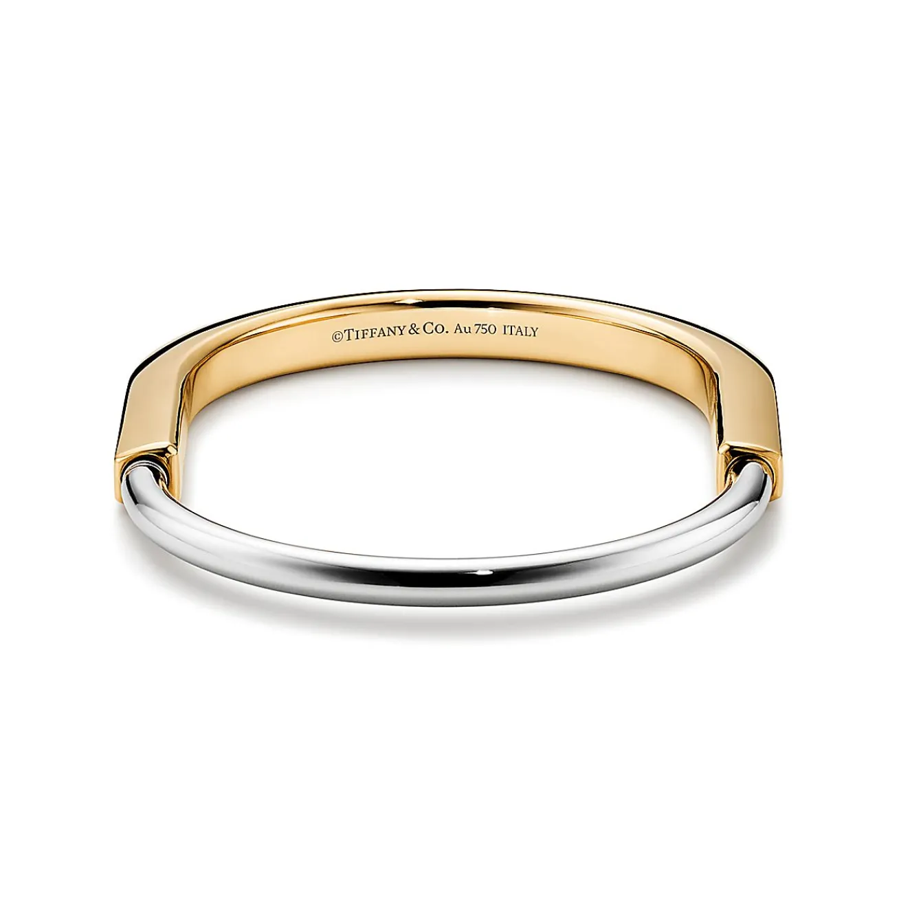 Tiffany & Co. Tiffany Lock Bangle in Yellow and White Gold | ^ Bracelets|Gifts for Her