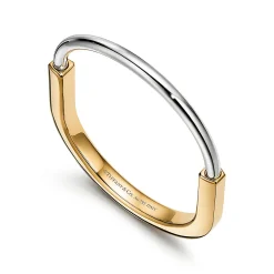 Tiffany & Co. Tiffany Lock Bangle in Yellow and White Gold | ^ Bracelets|Gifts for Her