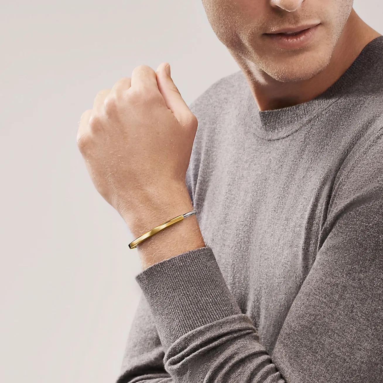 Tiffany & Co. Tiffany Lock Bangle in Yellow and White Gold | ^ Bracelets|Gifts for Her