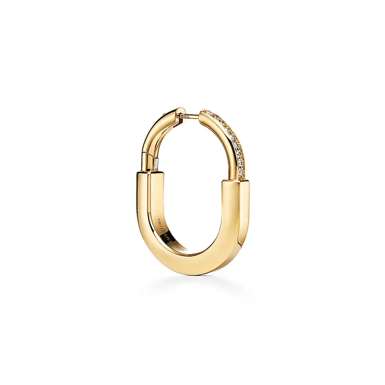 Tiffany & Co. Tiffany Lock Earrings in Yellow Gold with Diamonds, Medium | ^ Earrings|Gifts for Her