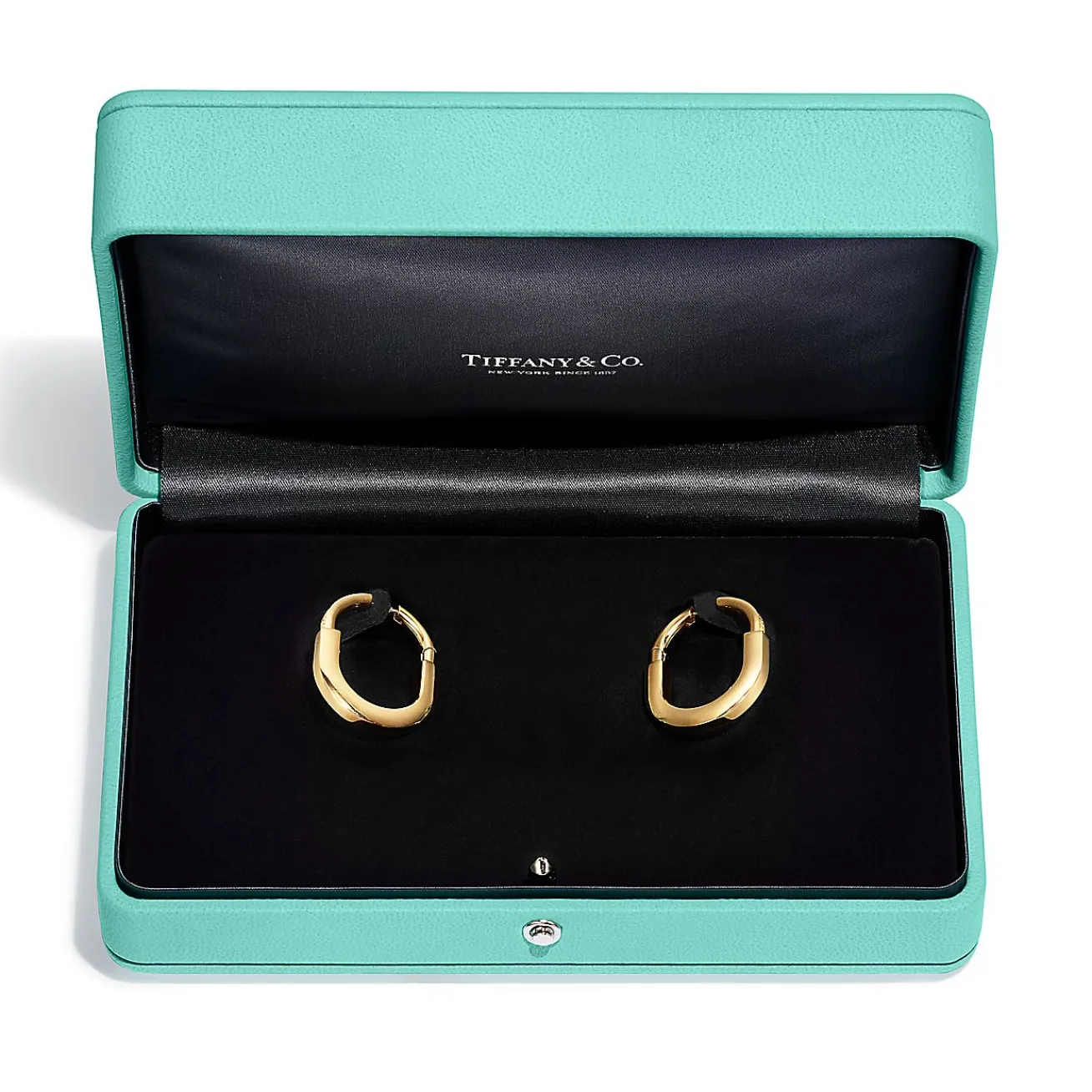 Tiffany & Co. Tiffany Lock Earrings in Yellow Gold with Diamonds, Medium | ^ Earrings|Gifts for Her