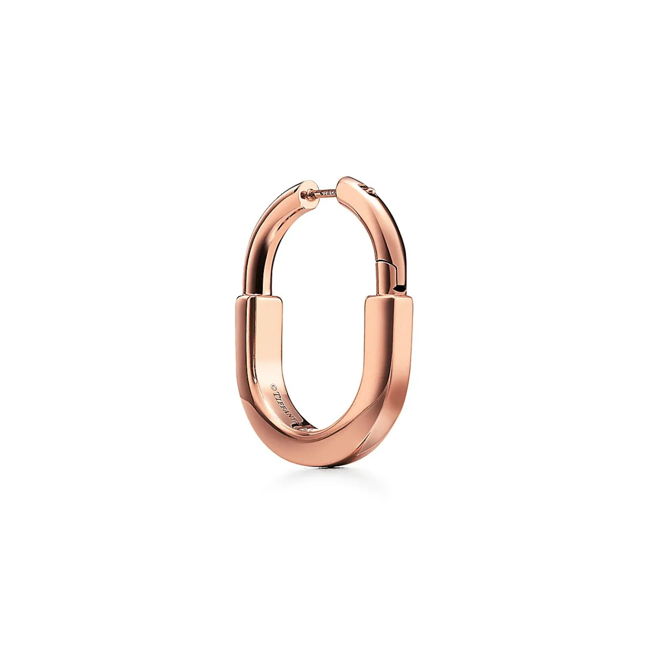 Tiffany & Co. Tiffany Lock Earrings in Rose Gold, Medium | ^ Earrings|Hoop Earrings