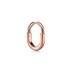 Tiffany & Co. Tiffany Lock Medium Earrings in Rose Gold with Pink Sapphires | ^ Earrings|New Jewelry