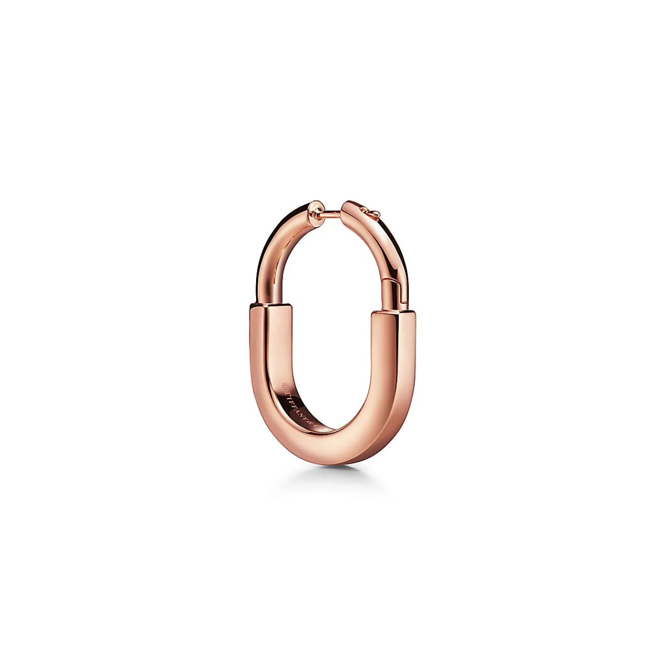 Tiffany & Co. Tiffany Lock Medium Earrings in Rose Gold with Pink Sapphires | ^ Earrings|New Jewelry
