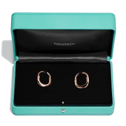 Tiffany & Co. Tiffany Lock Medium Earrings in Rose Gold with Pink Sapphires | ^ Earrings|New Jewelry