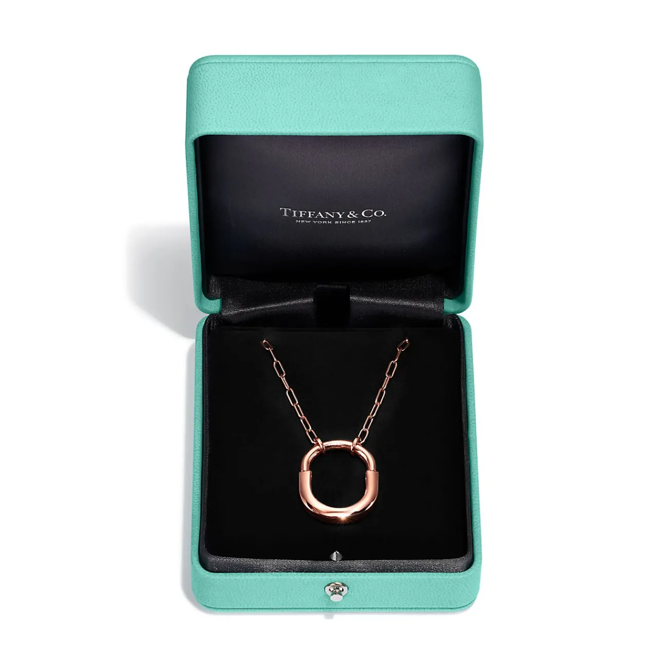 Tiffany & Co. Tiffany Lock Pendant in Rose Gold, Medium | ^ Necklaces & Pendants|Rose Gold Jewelry