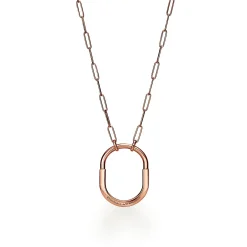 Tiffany & Co. Tiffany Lock Pendant in Rose Gold with Diamonds, Large | ^ Necklaces & Pendants|Rose Gold Jewelry