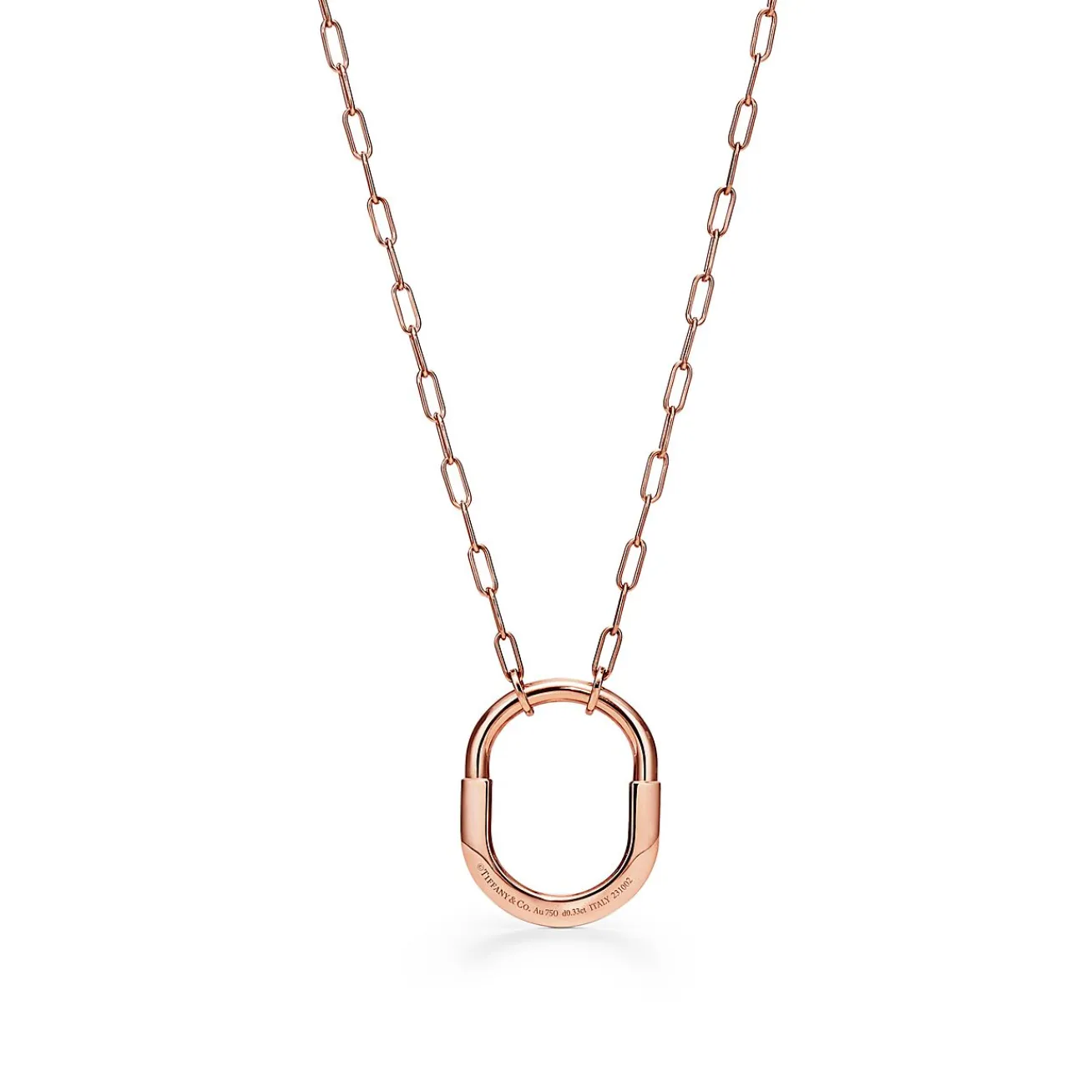 Tiffany & Co. Tiffany Lock Pendant in Rose Gold with Diamonds, Medium | ^ Necklaces & Pendants|Rose Gold Jewelry