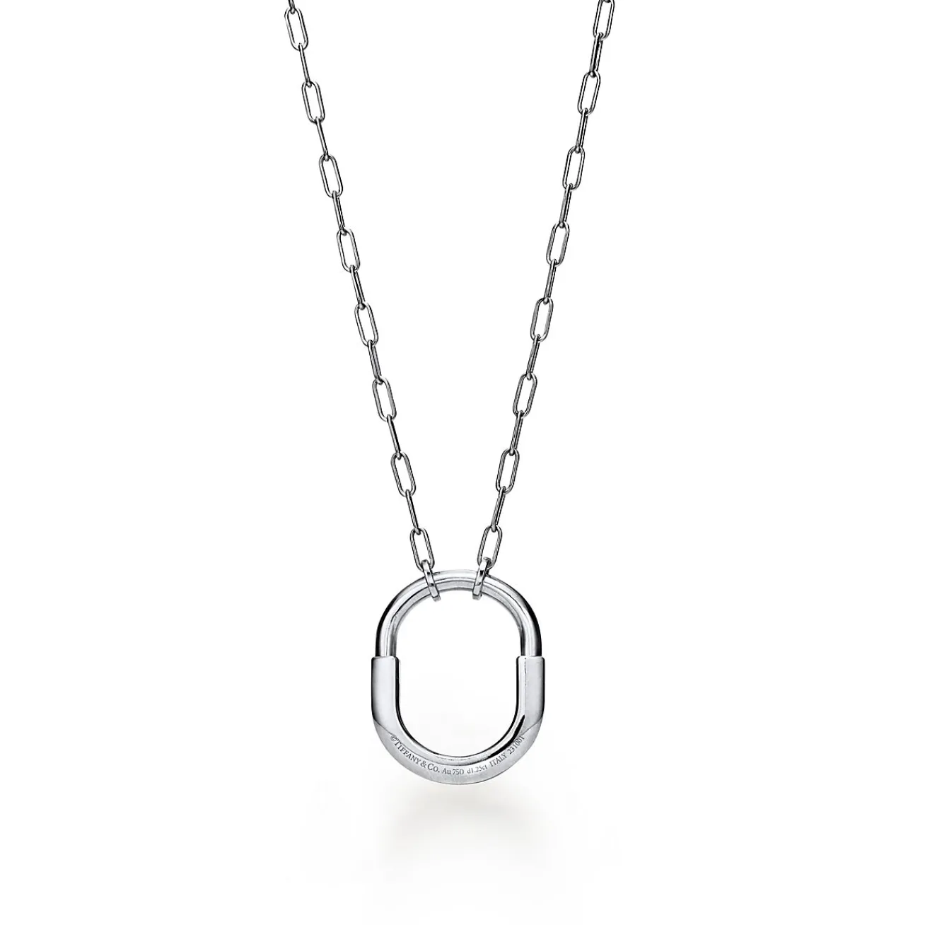 Tiffany & Co. Tiffany Lock Pendant in White Gold with Pavé Diamonds, Medium | ^ Necklaces & Pendants|Diamond Jewelry