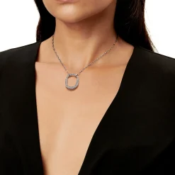 Tiffany & Co. Tiffany Lock Pendant in White Gold with Pavé Diamonds, Medium | ^ Necklaces & Pendants|Diamond Jewelry