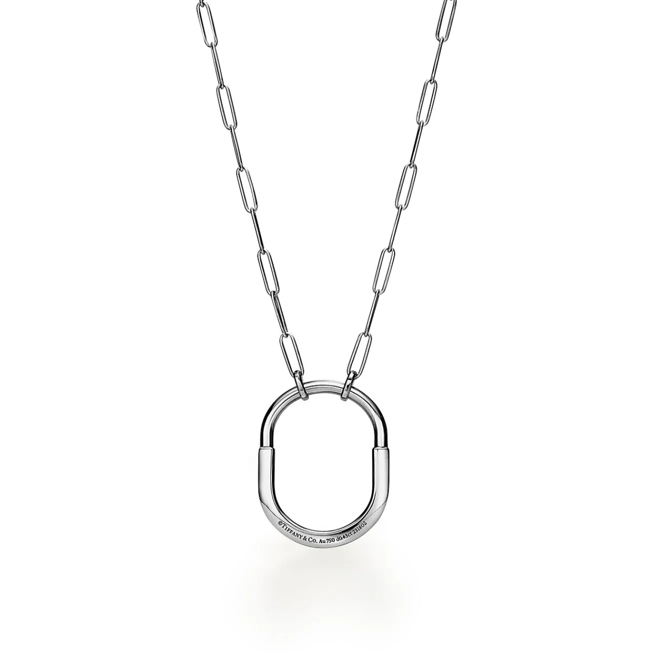 Tiffany & Co. Tiffany Lock Pendant in White Gold with Diamonds, Large | ^ Necklaces & Pendants|Diamond Jewelry