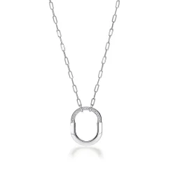 Tiffany & Co. Tiffany Lock Pendant in White Gold with Diamonds, Medium | ^ Necklaces & Pendants|Gifts for Her