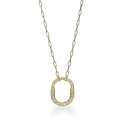 Tiffany & Co. Tiffany Lock Pendant in Yellow Gold with Pavé Diamonds, Medium | ^ Necklaces & Pendants|Gold Jewelry