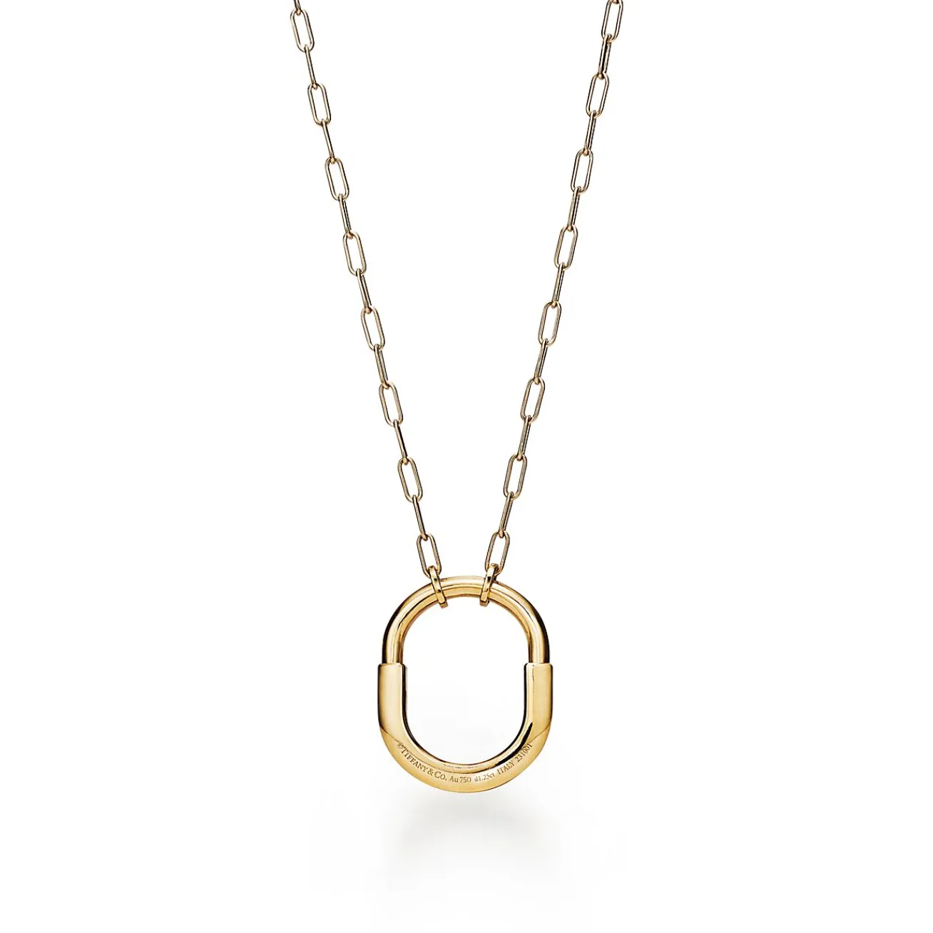 Tiffany & Co. Tiffany Lock Pendant in Yellow Gold with Pavé Diamonds, Medium | ^ Necklaces & Pendants|Gold Jewelry