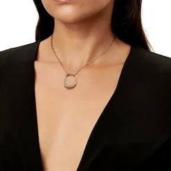 Tiffany & Co. Tiffany Lock Pendant in Yellow Gold with Pavé Diamonds, Medium | ^ Necklaces & Pendants|Gold Jewelry