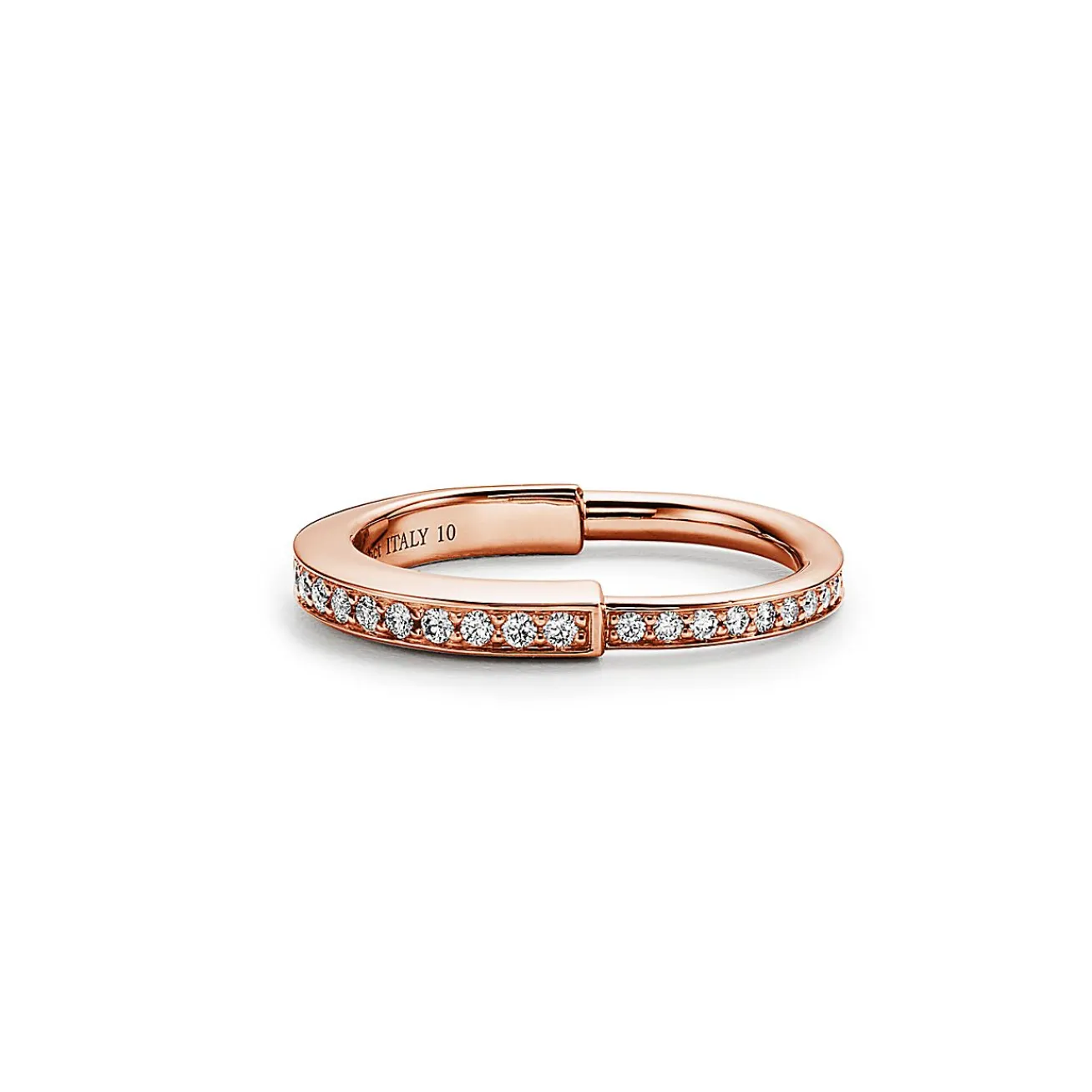 Tiffany & Co. Tiffany Lock Ring in Rose Gold with Pavé Diamonds | ^ Rings|Gifts for Her