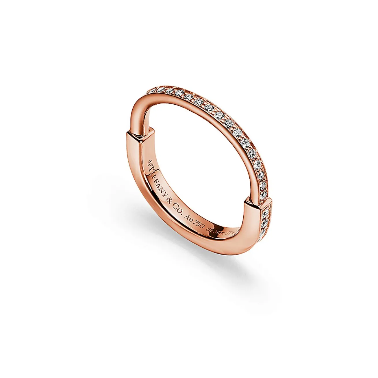 Tiffany & Co. Tiffany Lock Ring in Rose Gold with Pavé Diamonds | ^ Rings|Gifts for Her