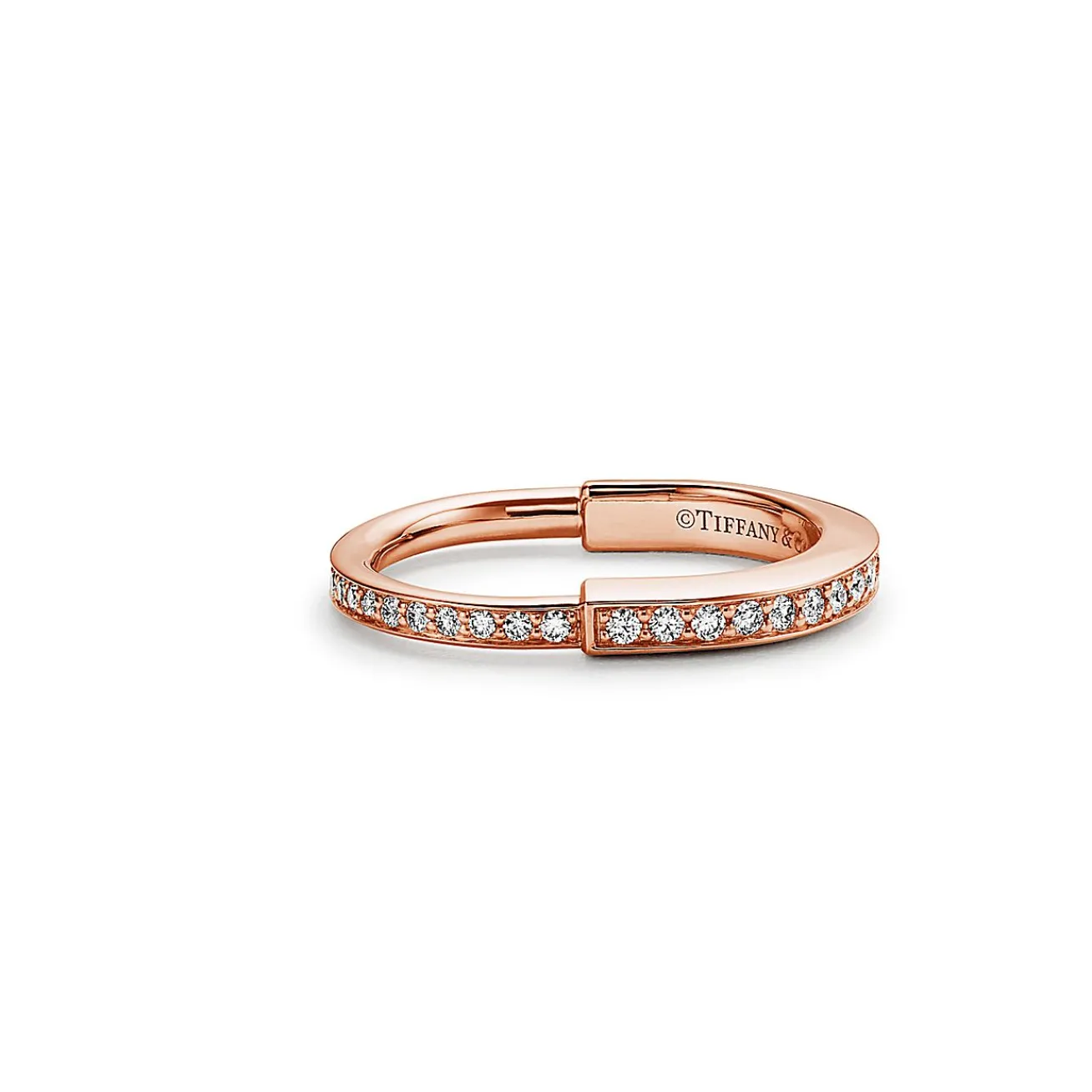 Tiffany & Co. Tiffany Lock Ring in Rose Gold with Pavé Diamonds | ^ Rings|Gifts for Her