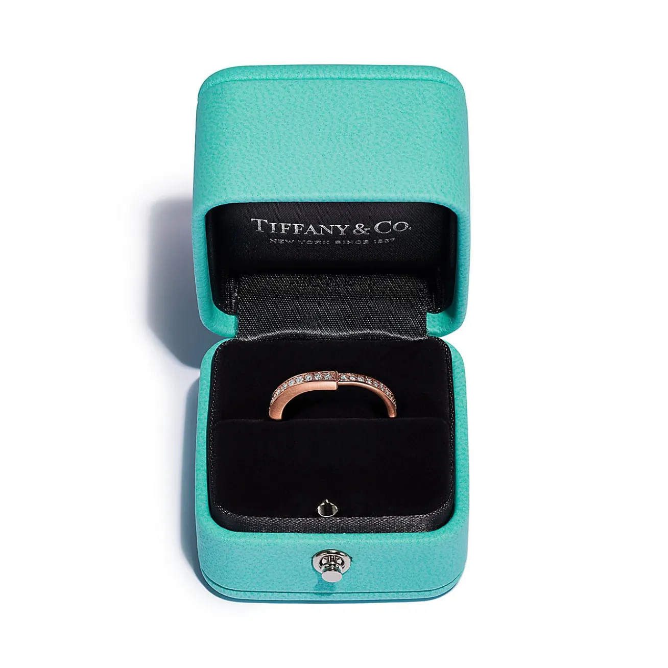 Tiffany & Co. Tiffany Lock Ring in Rose Gold with Pavé Diamonds | ^ Rings|Gifts for Her