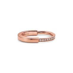 Tiffany & Co. Tiffany Lock Ring in Rose Gold with Diamonds | ^ Rings|Stacking Rings