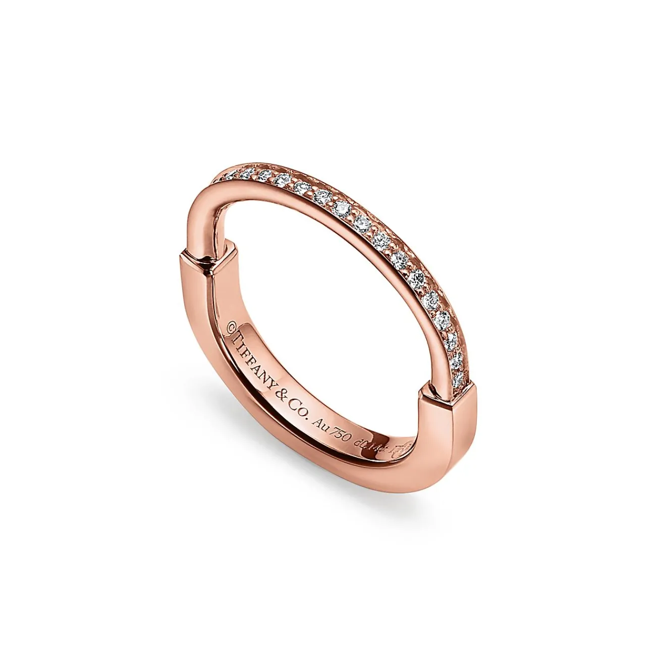 Tiffany & Co. Tiffany Lock Ring in Rose Gold with Diamonds | ^ Rings|Stacking Rings