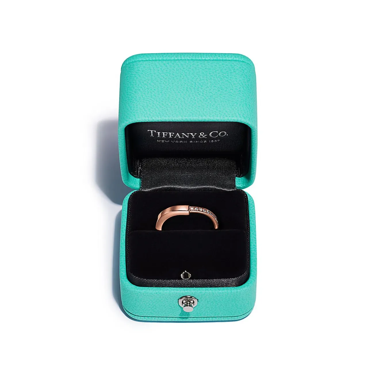 Tiffany & Co. Tiffany Lock Ring in Rose Gold with Diamonds | ^ Rings|Stacking Rings