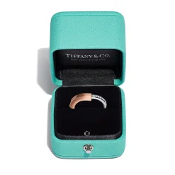Tiffany & Co. Tiffany Lock Ring in Rose and White Gold with Diamonds | ^ Rings|Stacking Rings