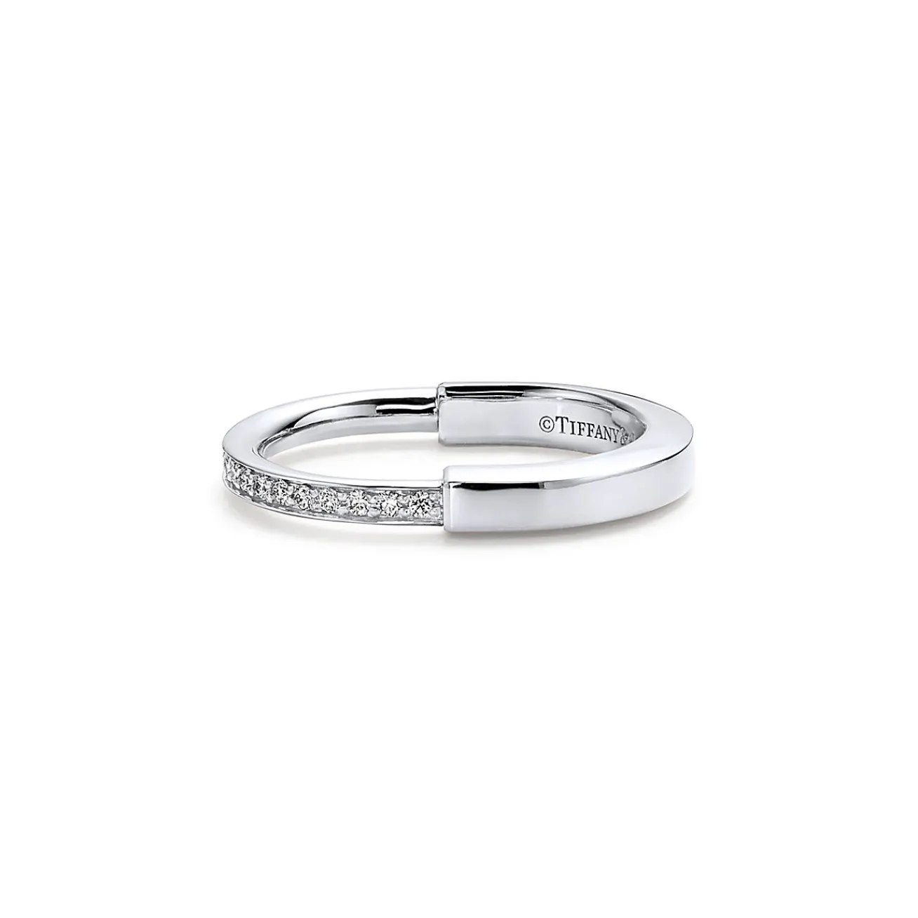 Tiffany & Co. Tiffany Lock Ring in White Gold with Diamonds | ^ Rings|Gifts for Her