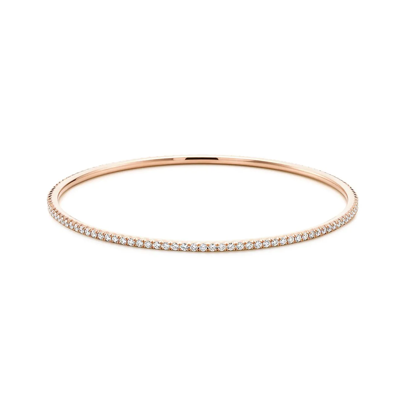 Tiffany & Co. Tiffany Metro bangle in 18k rose gold with diamonds, medium. | ^ Bracelets|Dainty Jewelry