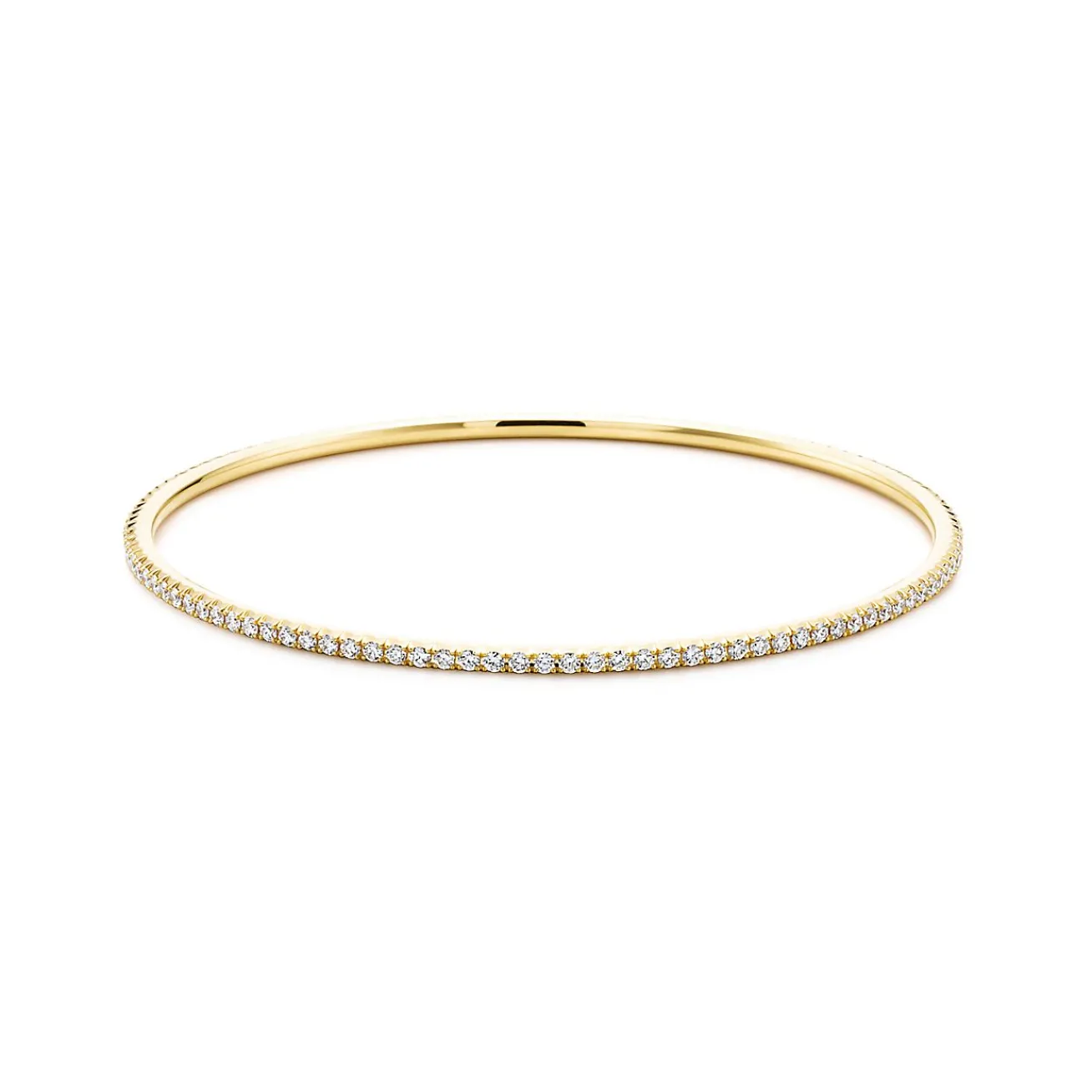 Tiffany & Co. Tiffany Metro bangle in 18k gold with diamonds, medium. | ^ Bracelets|Gold Jewelry
